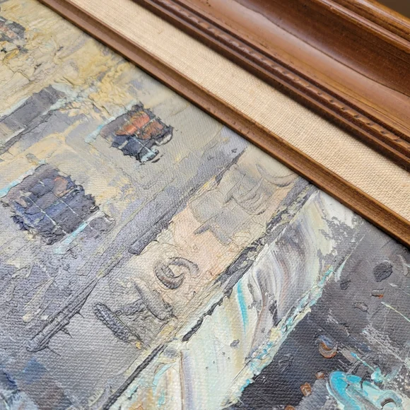 Antique vintage PARIS signed Oil on Canvas Impressionist mid-20th Century painti - Picture 12 of 16